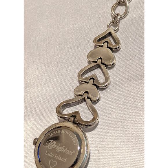 Vintage Brighton Lido Island Silver Plated Heart Link Quartz Watch Toggle Clasp - Picture 14 of 15